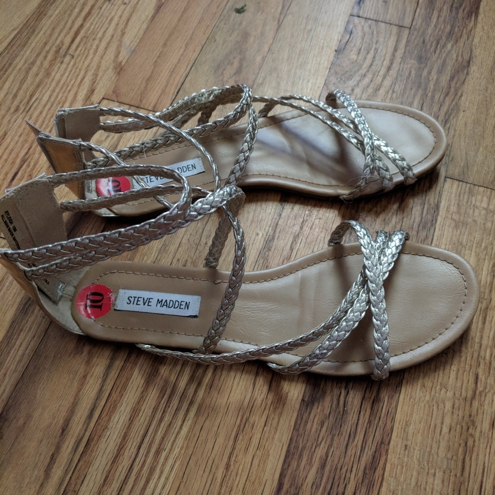 Steve Madden gold gladiator sandals size 10